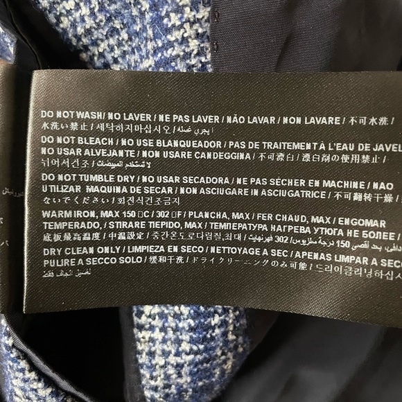 SUISTUDIO • Cameron Single Breasted Wool Blend Blazer Blue Check Size 46R US 18 - Picture 11 of 14